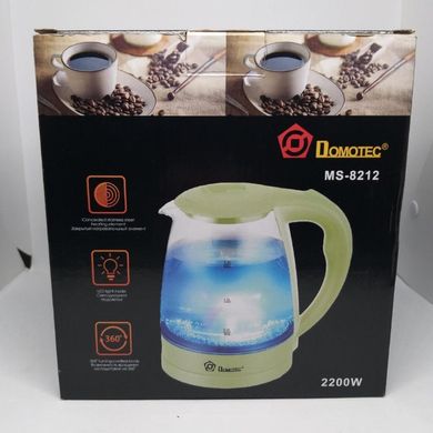 Електрочайник Domotec MS-8212 (2,2 л / 2200 Вт) - Чайник електричний з LED підсвічуванням Салатовий Топ