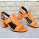 Босоножки женские на каблуке Rafaello, Оранжевые босоножки с открытым носком 36