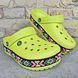 Сабо кроксы женские лаймовые с ярким принтом Dago Stylе 37