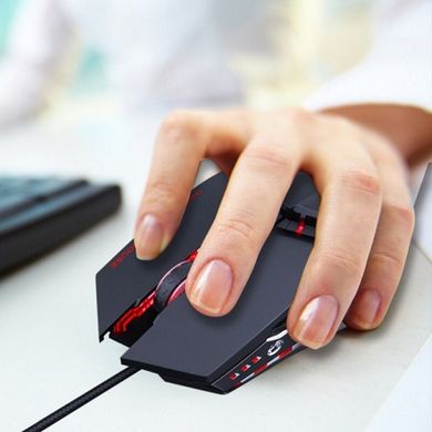 Ігрова мишка iMICE T80, дротяна комп'ютерна миша з LED з підсвічуванням 3200 dpi, мишка для ПК, ноутбука, Черный