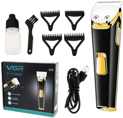 Машинка для стриження волосся VGR V-022, бездротова акумуляторна машинка для стриження, тример, 4 насадки