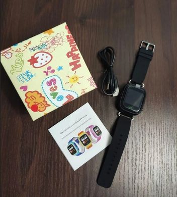 Детские Умные часы с GPS Smart baby watch Q90 черные - Детские смарт часы-телефон с трекером и кнопкой SOS