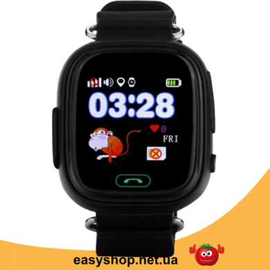 Детские Умные часы с GPS Smart baby watch Q90 черные - Детские смарт часы-телефон с трекером и кнопкой SOS