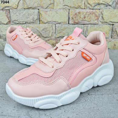 Кросівки жіночі весняно-літні Dual Україна, рожеві кросівки текстиль + екошкіра 36