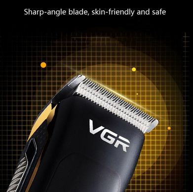 Машинка для стрижки волос VGR V-022, беспроводная аккумуляторная машинка для стрижки, триммер, 4 насадки