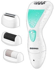 Эпилятор Gemei GM 7006 4в1 - Профеcсиональный женский беспроводной эпилятор бритва с насадками триммер + пемза