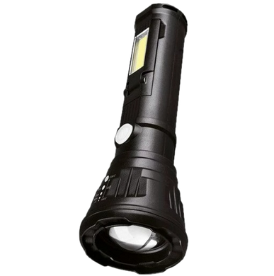 Фонарь ручной PANTHER PT-8182 с боковой лампой, мощный фонарик с аккумулятором, зарядка от USB, 3+1 режима+COB