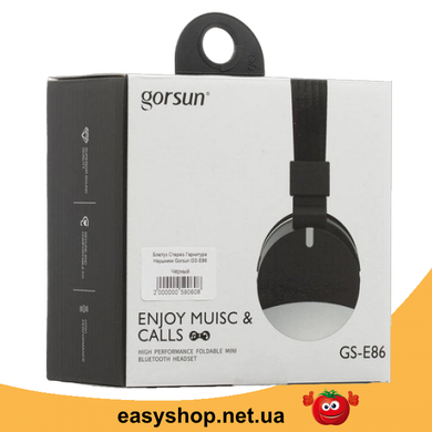 Бездротові навушники Gorsun GS-E86 - Bluetooth стерео навушники з MP3 плеєром і FM радіо (Чорні) Топ