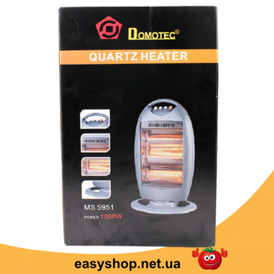Обігрівач інфрачервоний Dоmotec Heater MS-5951 - Галогенний підлоговий інфрачервоний електрообігрівач 1200W