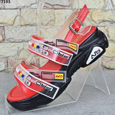 Босоножки сандалии женские MaiNeLin, спортивные босоножки красного цвета на черной подошве 37