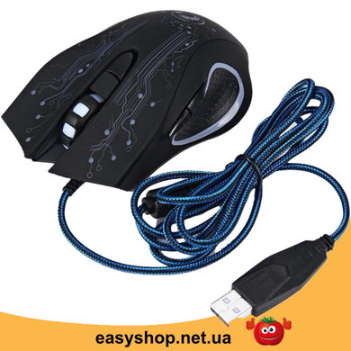 Ігрова мишка iMICE X9, дротяна комп'ютерна миша з LED з підсвічуванням 2400 dpi, мишка для ПК, ноутбука, Черный