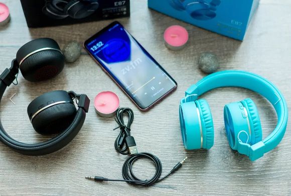 Беспроводные наушники Gorsun GS-E86 - Bluetooth стерео наушники с MP3 плеером и FM радио (Голубые)