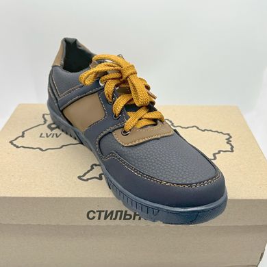 Кросівки чоловічі демісезонні SunShine Paolla Україна, сині кросівки екошкіра + штучний нубук