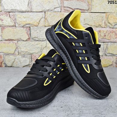 Кроссовки подростковые для мальчика Paliament Черные с желтым Эко-нубук 36