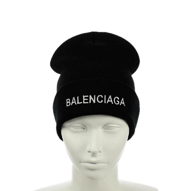 Шапка "Balenciaga" Чорна - молодіжна шапка-лопата з відворотом Топ