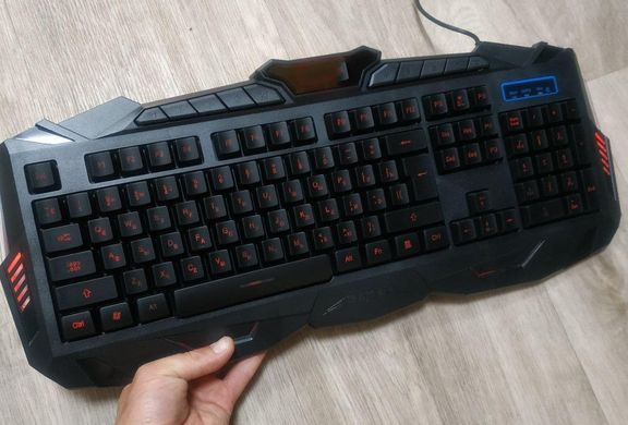 Клавіатура V-100P + мишка - ігровий комплект дротова клавіатура з 3-ма підсвічуваннями + миша Топ