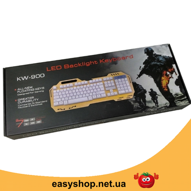 Клавиатура KEYBOARD GK-900 с подсветкой, Проводная клавиатура, Игровая клавиатура, Геймерская клавиатура