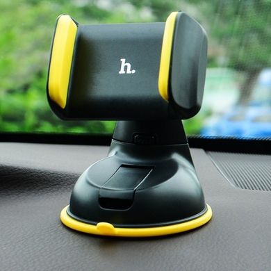 Тримач для телефону в машину Hoco CA5 - тримач для авто на торпеду з присоском Чорно-жовтий Топ