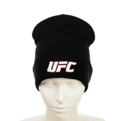 Шапка "UFC" Черная - молодежная шапка-лопата с отворотом Топ