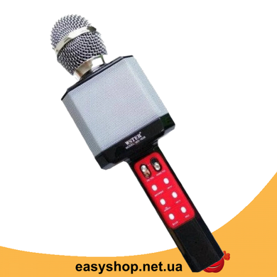 Микрофон караоке WSTER WS-1828 - Беспроводной караоке микрофон с динамиком и cветомузыкой Черный