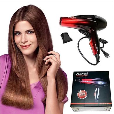 Фен для волосся Gemei GM-1719 1800 Вт - Професійний фен для укладання та сушіння волосся (Помаранчевий) Топ