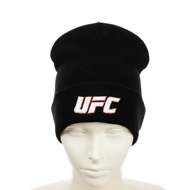 Шапка "UFC" Чорна - молодіжна шапка-лопата з відворотом Топ
