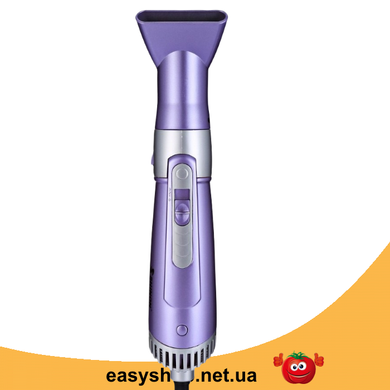 Професійний фен для волосся Shinon SH-9822 7в1 900W - Багатофункціональний фен-щітка з насадками Фіолетовий