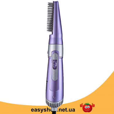 Професійний фен для волосся Shinon SH-9822 7в1 900W - Багатофункціональний фен-щітка з насадками Фіолетовий