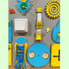 Развивающая доска размер 60*100 Бизиборд для детей "Жовто-блакитний" на 64 элемента!