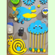 Розвиваюча дошка 60*100 Бізіборд для дітей "Жовто-блакитній" на 64 елементі!