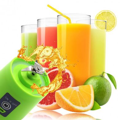 Блендер Smart Juice Cup Fruits USB 4 ножа - Фітнес-блендер портативний для смузі і коктейлів Зелений Топ