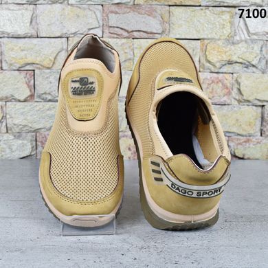 Кроссовки мужские летние сетка Dago Stylе Украина, мокасины, слипоны песочные 41