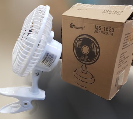 Вентилятор настольный DOMOTEC MS-1623 - Качественный вентилятор с прищепкой, 2 режима