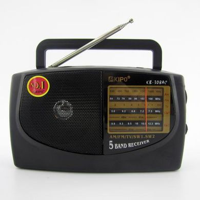 Радиоприемник KIPO KB-308AC - мощный 5-ти волновой фм радиоприемник