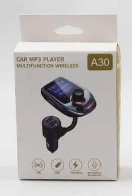 Трансмитер FM MOD A30 + BT, MP3 модулятор, фм модулятор для авто, Трансмиттер с экраном, блютуз модулятор