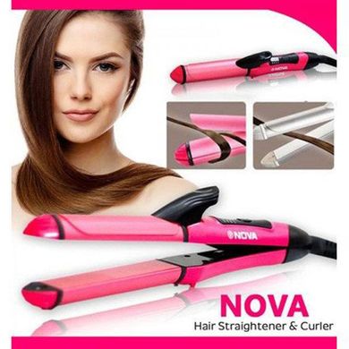 Плойка керамічна Hair Beauty Set Nova NHC-2009 2 in 1 - Праска, щипці, випрямляч, вирівнювач волосся