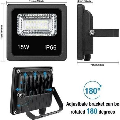 Вуличний прожектор SMART LED ПРОЖЕКТОР 15 W IP66 RGB bluetooth для зовнішнього освітлення з застосунком, 20 режимів