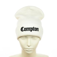 Шапка - Compton / Комптон Белая - молодежная шапка-лопата с отворотом