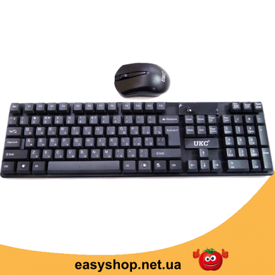Бездротова клавіатура з мишкою UKC TJ-808, Бездротовий комплект клавіатура і миша для ПК та ноутбука, Черный