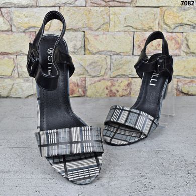 Босоножки женские на каблуке Stilli, Серые босоножки с открытым носком 36