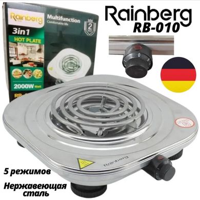 Электроплита Rainberg RB-010 спиральная, плита электрическая настольная Рейнберг 1 конфорка (2000 Вт)