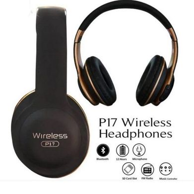 Бездротові навушники Wireless P-17 - складено Bluetooth-навушники з акумулятором, MP3 плеєром і FM радіо Топ