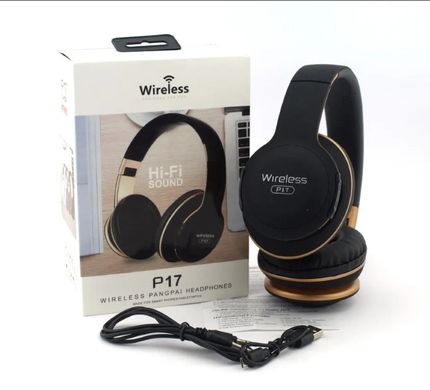 Бездротові навушники Wireless P-17 - складено Bluetooth-навушники з акумулятором, MP3 плеєром і FM радіо Топ