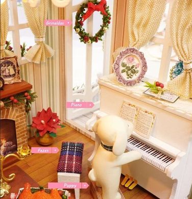 Будиночок "Різдвяна ніч" - Конструктор для дітей з дерева, ляльковий будиночок, модель будиночка ручної збірки