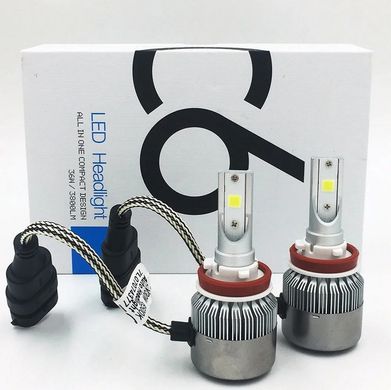Комплект автомобільних LED ламп C6 H11 - Світлодіодні лампи, Автолампи, Ближнє, дальнє світло, Автосвітло Топ